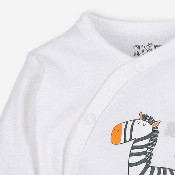 ABN-5322/ECR Боди с плик от органичен памук в екрю Zebra Nini