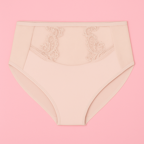 Figi damskie VF-474/469 - wysoki stan, koronka, komfort Vena nude