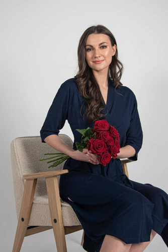 942 Visa Дълъг халат De Lafense - тъмносин