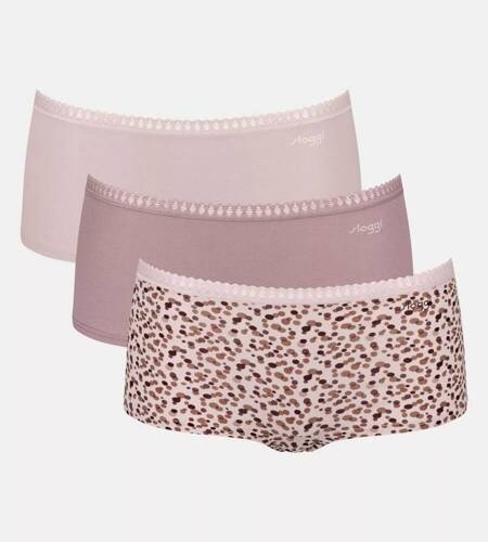 GO Crush Short C3P Дамски шорти 3 бр. Sloggi - бежови