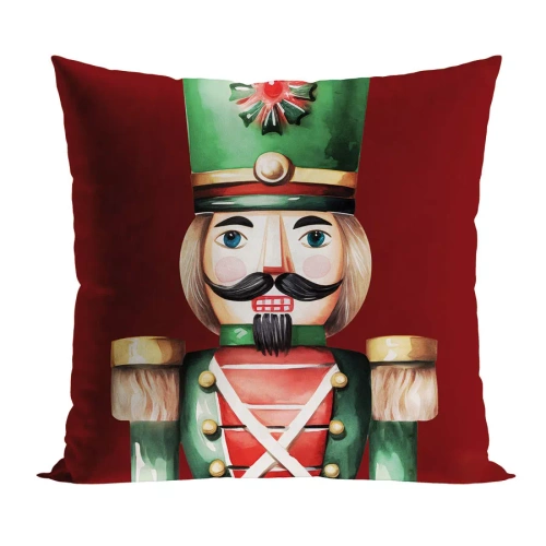 PBN279 Лешникотрошачки Коледна калъфка за възглавница Marquisette червена