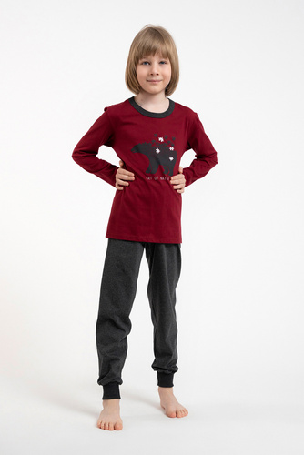 Morten Пижама за момчета Италианска мода burgundy/c.меланж