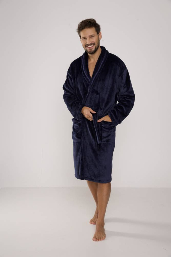 716 Мъжки халат Rafael De lafense - тъмносин