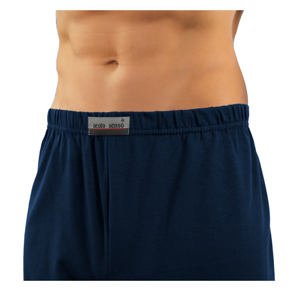 Мъжка пижама с цип с къс ръкав Sesto Senso - тъмносини котви