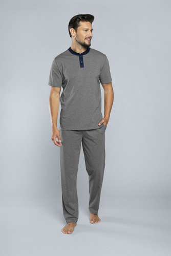 Profit Мъжка пижама с къс ръкав и дълъг панталон Италианска мода - ¶r.меланж 