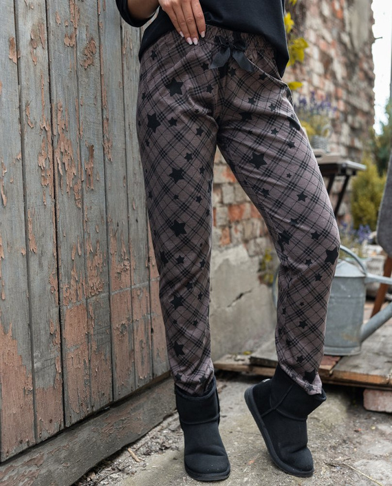 Дамска пижама Sensis Reach For The Stars - черно-кафява