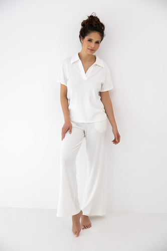 Sensis Zuri ecru дамска пижама – памук и модал, дълъг комплект