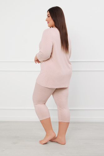Puntini Дамска 3/4 пижама Италианска мода - прахово розово