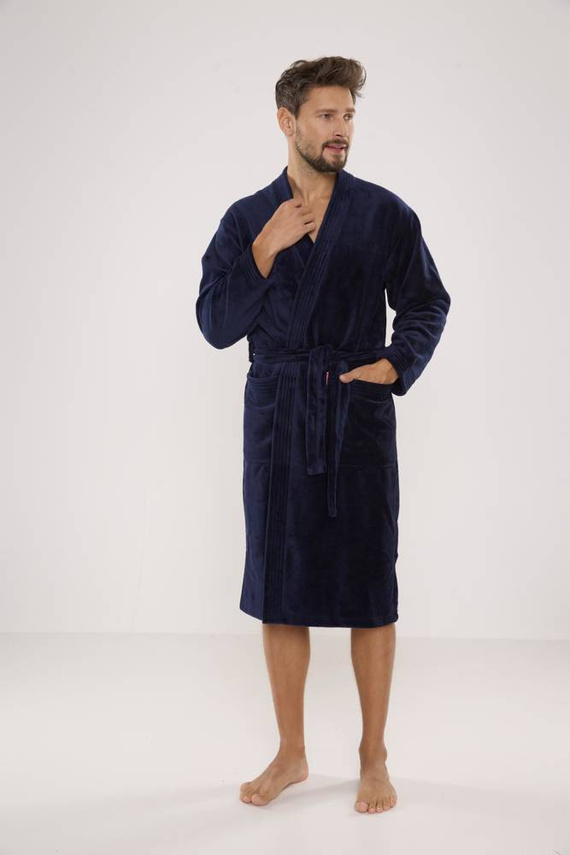 391 Мъжки халат на Hugo De lafense - тъмносин