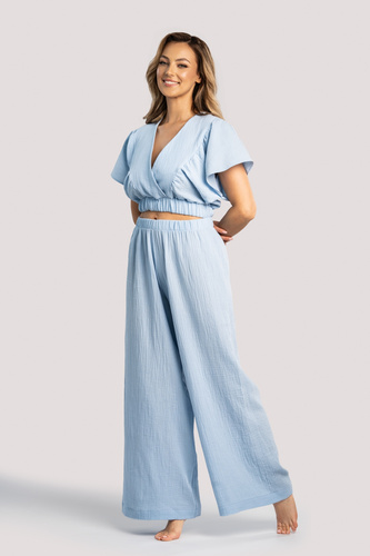 Tola дамски комплект от муселин Unikat blue – лятно домашно бельо