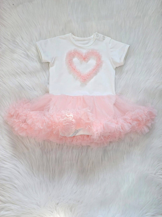 Боди рокля Mia Bambarillo за бебе с тюл елегантна удобна apricot