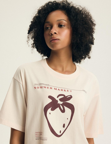 Дамска пижама Henderson Evika 44474 – памук, ягоди, шорти