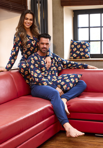 457/293 Мъжка пижама Teddy 6 Cornette – Коледа, тъмносиня, памучна