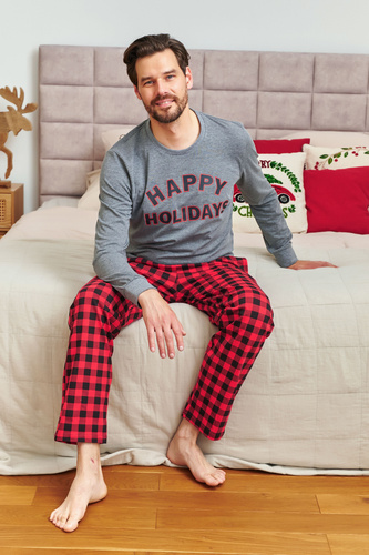 7344 Тъмно сива мъжка пижама Doctor Nap - 100% памук