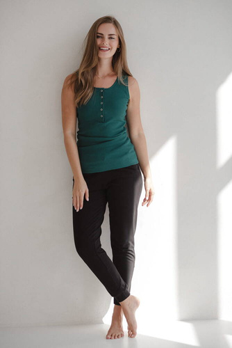 Тениска за кърмачки Milk&Love с рипсове, бутилковозелена