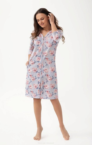 390 Дамски халат Luna - сив