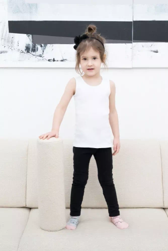 Tosia Тениска за момичета, широко рамо Италианска мода - бяла