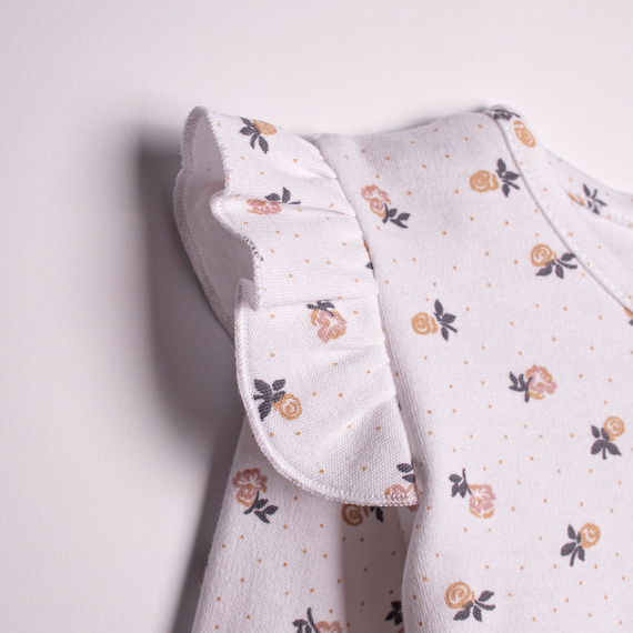 Боди за момиче Nicol 220097 – 100% памук, дълъг ръкав, цветен принт, пеперуди