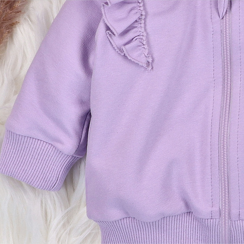 ABN-5488 Суичър Underwater World Nini – органичен памук, лилав, цип, качулка