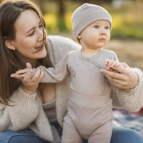 Мериносово боди от мериносова вълна Eevi - бежово