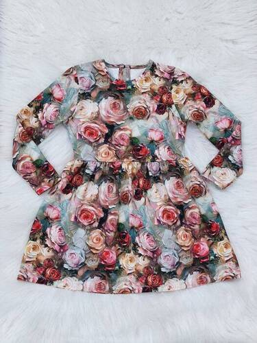 Рокля с дълъг ръкав Painted Flowers Bambarillo