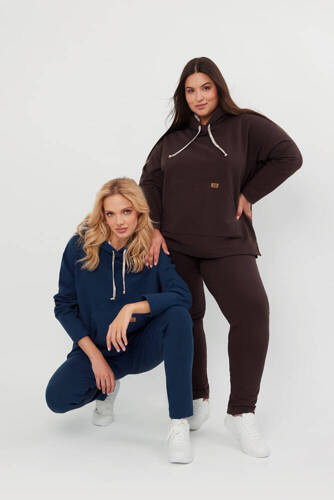 Lagos Дамски суитшърт с качулка Italian Fashion - кафяв