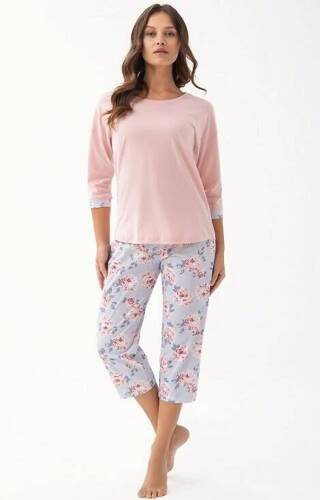 343 Дамска пижама 3/4 Luna - сьомго розово
