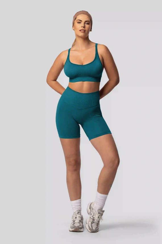 Spaio PUSH-UP PRO моделиращи безшевни шорти фитнес висок колан tale blue