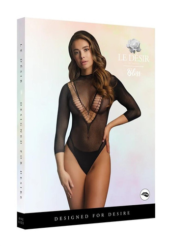 Body BLS003 Bliss Le Désir секси боди от мрежа с ръкав 7/8