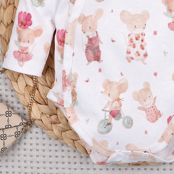 Боди Nini Little Mouse 100% органичен памук, произведено в Полша