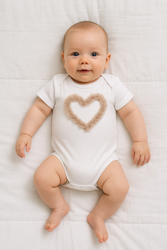 Боди Mia Bambarillo с къс ръкав, бежово сърце