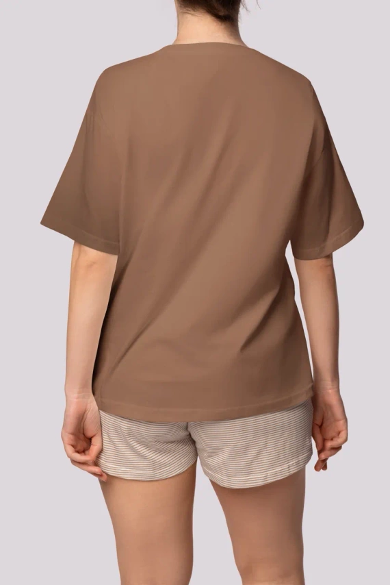 Рае с къс ръкав Дамска пижама Mona caramel