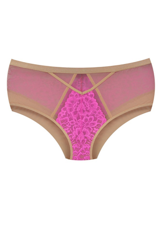 Mediolano Crazy Pink 19249 Пълни дантелени бикини в бежово и розово