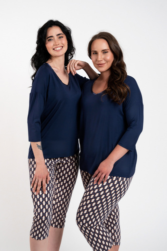 Milda Дамска пижама с 3/4 ръкав, 3/4 панталон Италианска мода