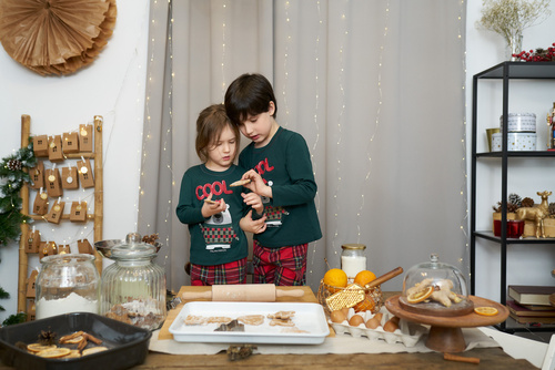 Детска пижама Tess Италианска мода - зелена/принт 