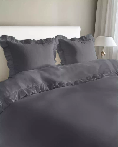 Pure 23 Едноцветно памучно спално бельо Detexpol графит