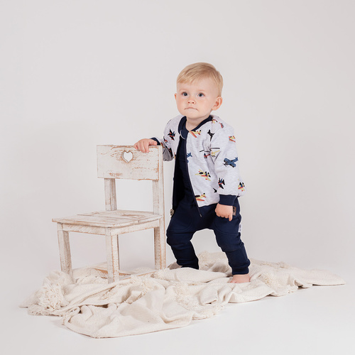 219287 Двустранно яке Willy Nicol – тъмносиньо и сиво с равнини