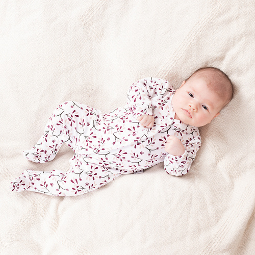 217031 Бебешки памучен гащеризон Alisa Nicol - флорален десен