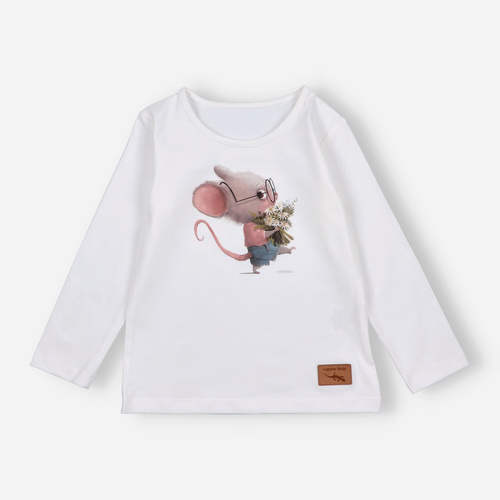 KAR-3008 Блуза с дълъг ръкав Lagarto Verde ecru за момичета – стилна, памучна, полско производство