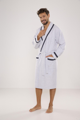 564 Мъжки халат Bruno De Lafense - светъл меланж 