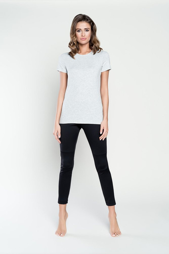 Ibiza Дамска тениска с къс ръкав Италианска мода - черна 