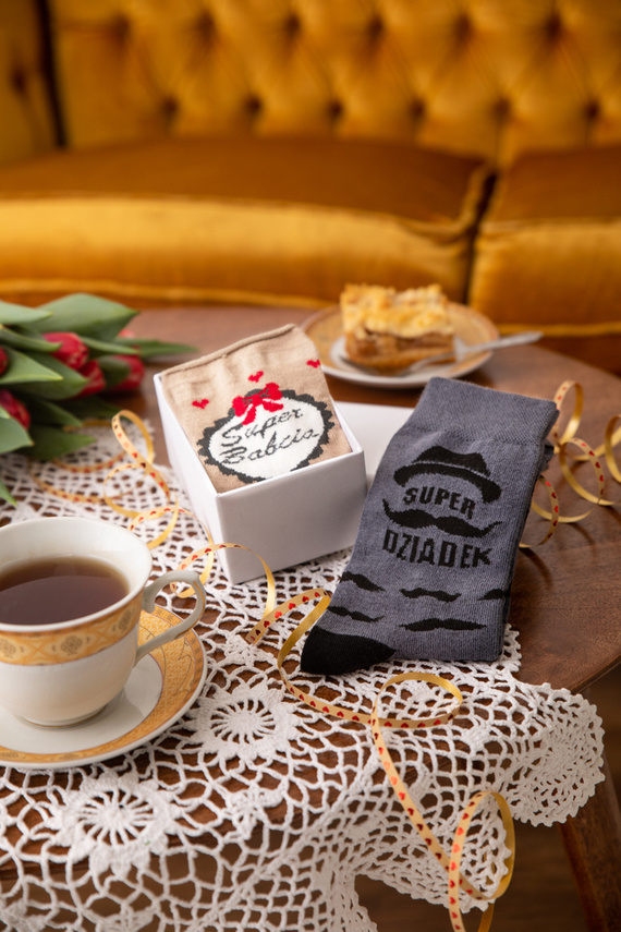 M40D Super Grandpa Дълги чорапи Италианска мода - графит