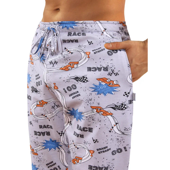 2660/09 Мъжка пижама и панталон с дълъг ръкав Sesto Senso - графит