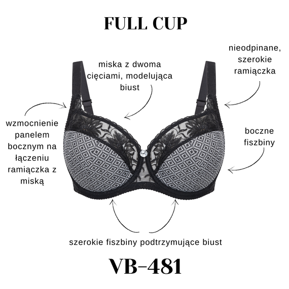 Сутиен Semi Soft VB-355 Vena K15 за голям бюст с бродерия Ricamificio, нюд