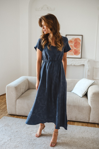 Рокля за бременни и кърмене Milk & Love Lovely Dress Long в тъмносиньо