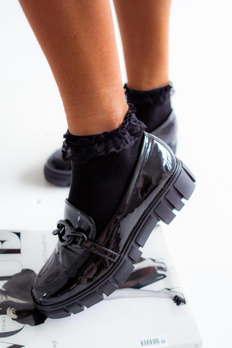 0897 Милена Дамски чорапи с дантела - черни