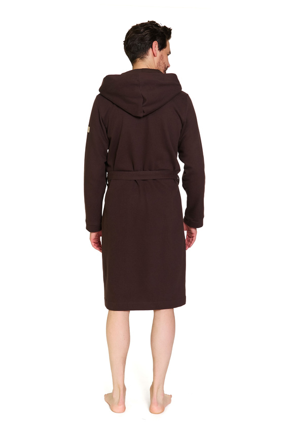 Doctor Nap 7332 – Мъжки памучен халат с качулка | 100% памук, полско производство - брауни