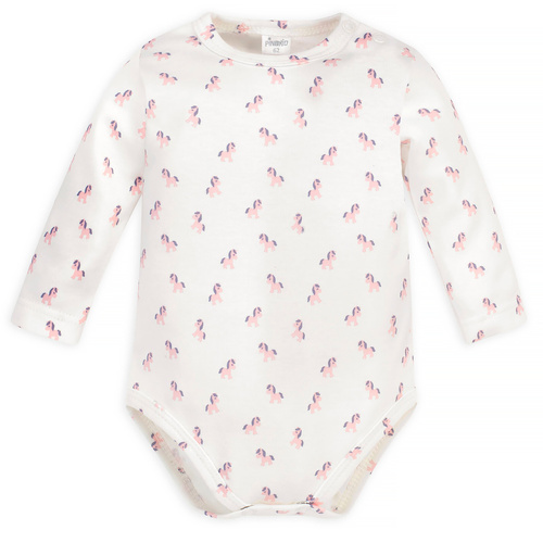 Боди с дълъг ръкав Lovely Day Pinocchio - коне в цвят екрю