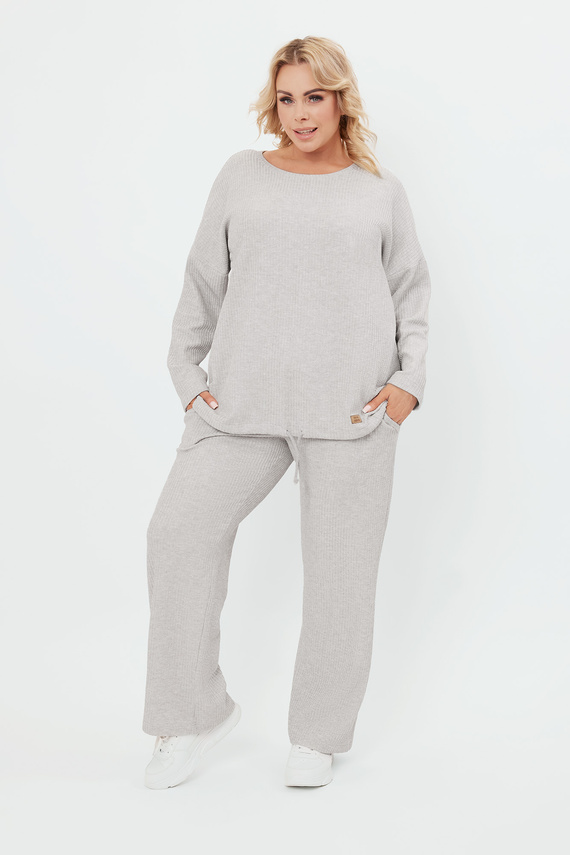 Дамски комплект Avira Italian Fashion - светъл меланж