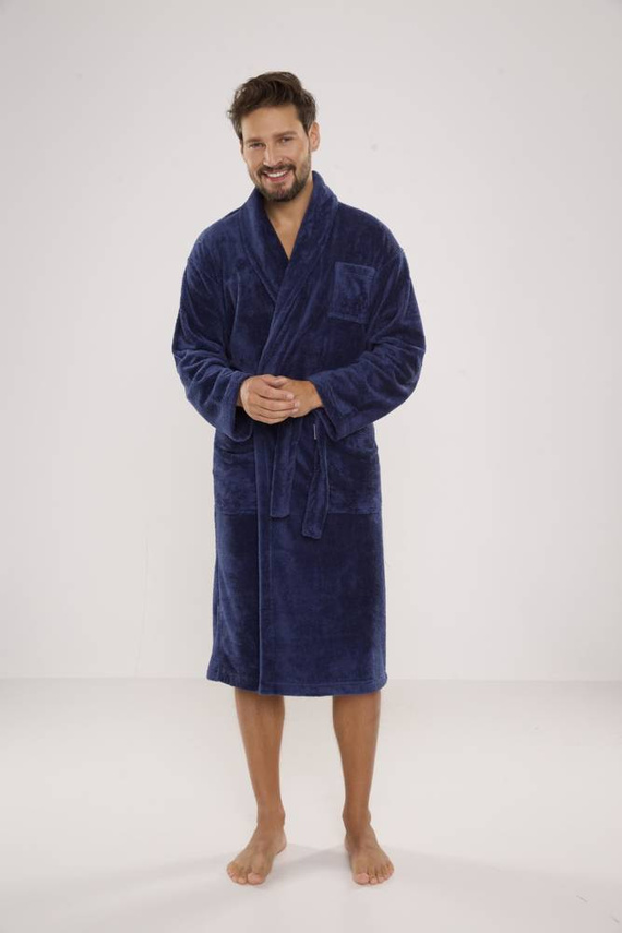 811 Мъжки плюшен халат за баня De Lafense - деним
